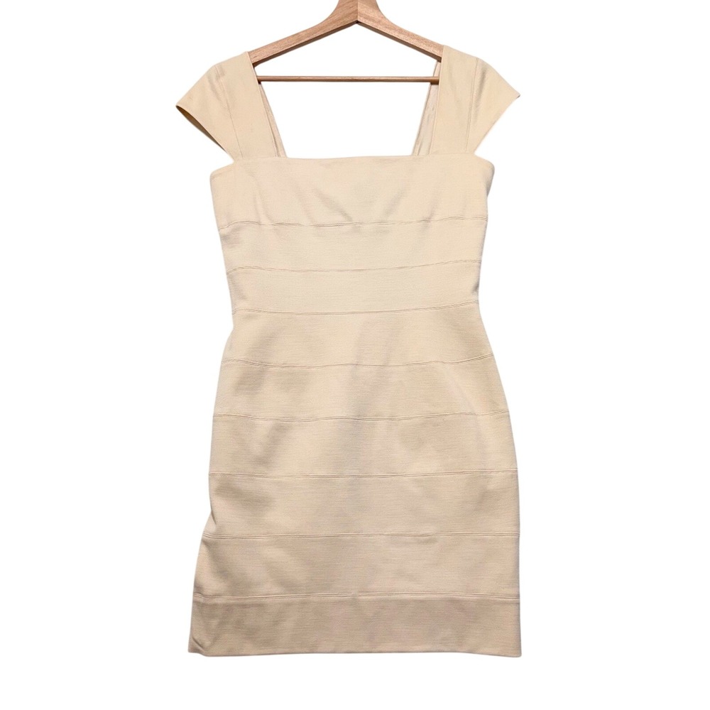 The Row Bandage Short Cream Dress Sz Small 6/8 Designer Quite Luxury flaws *Read